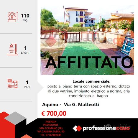 Locale 110 mq con 2 vetrine