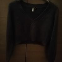 maglia scollo V nera 