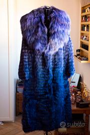 Cappotto di seta pelliccia ricamata volpe
