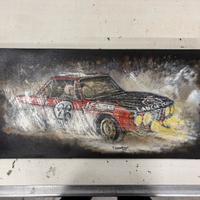 Dipinto olio su tela Lancia Fulvia collezione