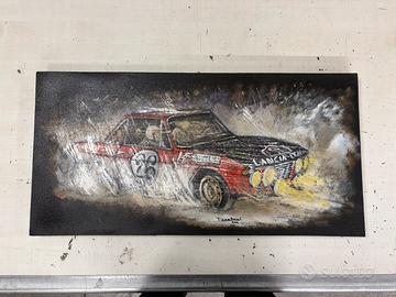 Dipinto olio su tela Lancia Fulvia collezione