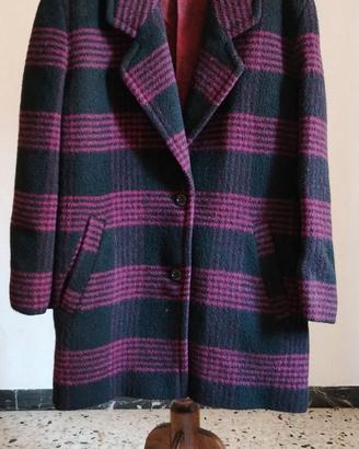Giaccone vintage misto Lana Mohair a quadri Tartan