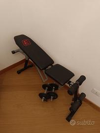 Panca fitness inclinabile + 2 manubri