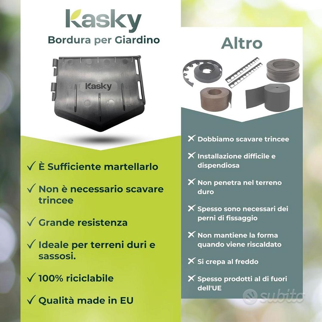 Bordura Per Giardino Kasky - Facile Da Installare Senza Scavare, In Plastica Riciclata, 2,14 M - Foto 7