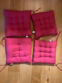 Set di 4 cuscini per sedia rosa