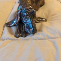 Rara Scultura Bassotto Sdraiato in Argento 925 