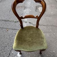 5 sedie stile Luigi Filippo con seduta imbottita