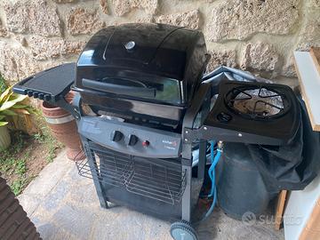 Barbecue a gas con pietra lavica