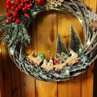 Ghirlanda natalizia con trenino