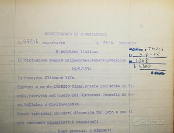 1975 - Costituzione Circolo Hertz Club - Raro atto