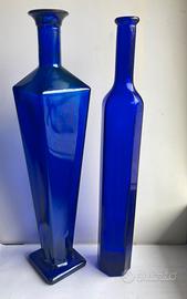 2 vasi Alto 32 cm blu marchio officine Murano