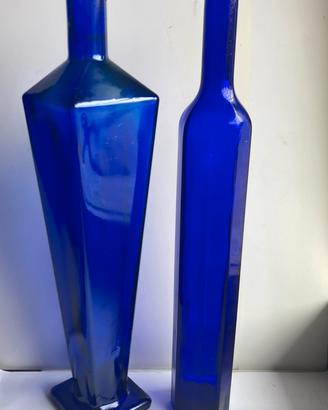 2 vasi Alto 32 cm blu marchio officine Murano