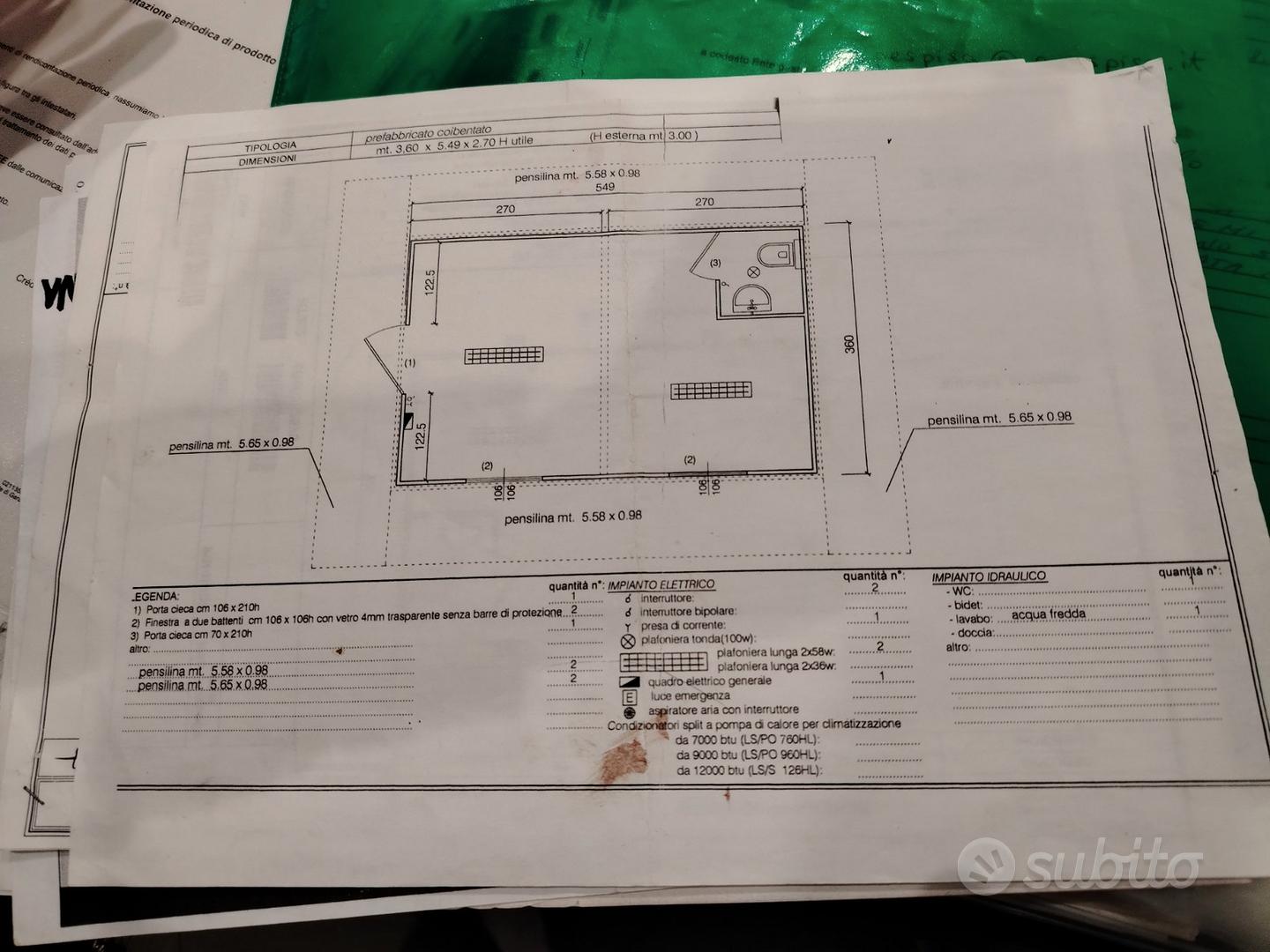 Prefabbricato con bagno e aria condizionata