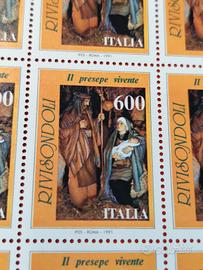 Foglio 50 Francobolli Ita 1991 Il Presepe Vivente