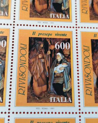Foglio 50 Francobolli Ita 1991 Il Presepe Vivente