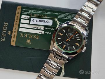 Rolex Milgauss Green 116400 Card Italia
