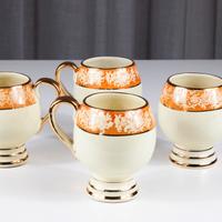 Quattro tazze Liberty ceramica Carraresi anni ‘30