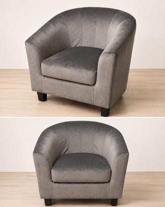 Poltroncina in velluto grigio