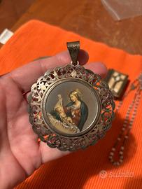 Capo culla argento 925 e rosario