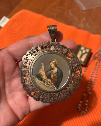 Capo culla argento 925 e rosario