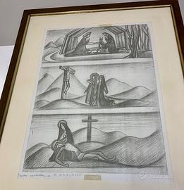 MARIBELLI ORIGINALE quadro nascita morte Cristo