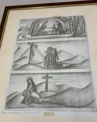 MARIBELLI ORIGINALE quadro nascita morte Cristo