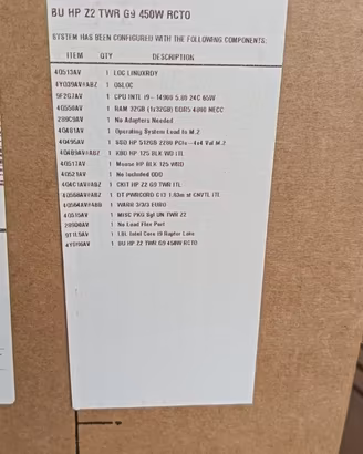 Workstation HP Z2 Tower G9 | Intel i9-14900 - 32GB