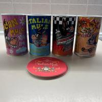 Bicchieri in latta con sottobicchieri