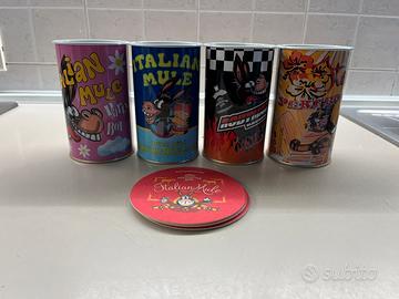 Bicchieri in latta con sottobicchieri