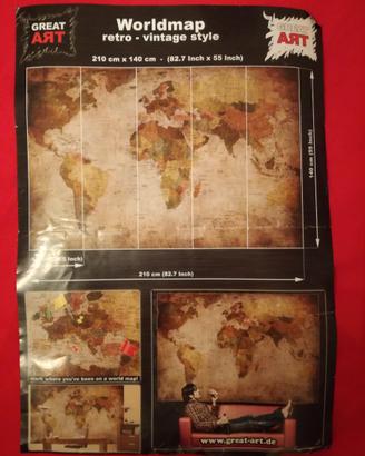 WORLDMAP retro-vintage style