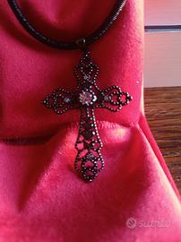 croce in argento brunito 