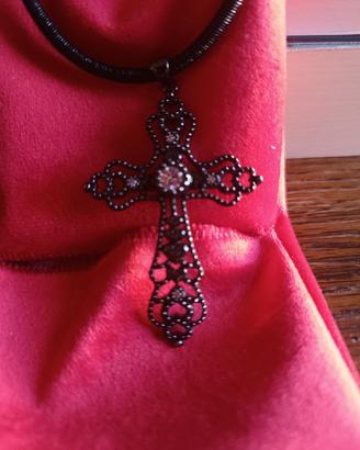 croce in argento brunito 