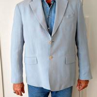 Blazer Zara Misto Lino Azzurro - Taglia 52