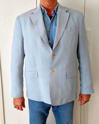 Blazer Zara Misto Lino Azzurro - Taglia 52