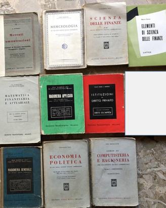 Lotto 10 libri Ragioneria anni 50