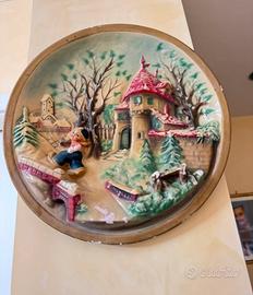 Quadro in rilievo in creta dipinto a mano