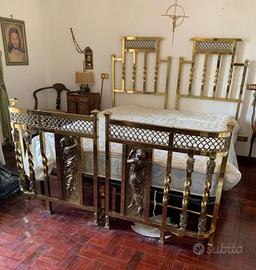 Letto in ottone e bronzo periodo Liberty