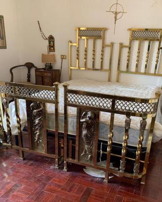 Letto in ottone e bronzo periodo Liberty