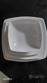 servizio piatti quadrato bianco