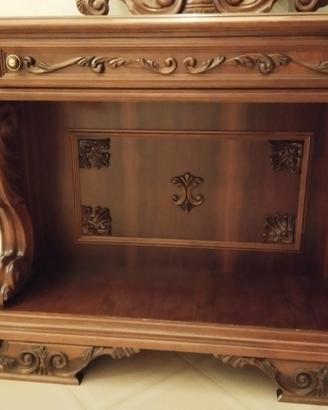 Mobile ingresso classico in legno con specchio
