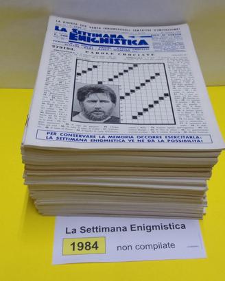 LA SETTIMANA ENIGMISTICA, anno 1984, NON compilati