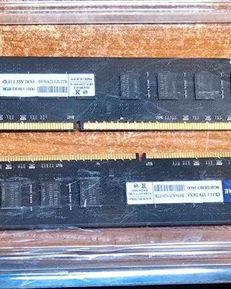 RAM per PC Sesame, DDR3, 16GB (2x8), 1600, nuove.