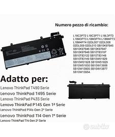 BATTERIA COMPATIBILE PER LENOVO THINKPAD