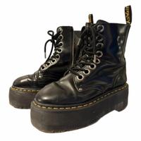 Anfibi Dr. Martens platform neri con zip laterale