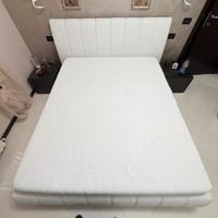 LETTO MATTRIMONIALE ECOPELLE BIANCO