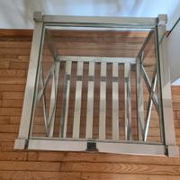 Tavolino Consolle in vetro e acciaio 