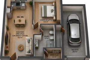 Grazioso bilocale con box auto a Gallarate
