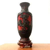 CINABRO Vaso Rosso e Nero -NUOVO