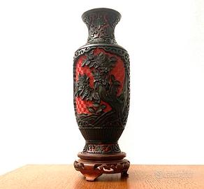 CINABRO Vaso Rosso e Nero -NUOVO