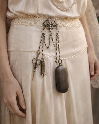 Antico porte Louis portamonete chatelaine anni 20